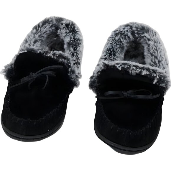 Charter Club Dorenda Moccasin Slippers Black Cozy Lined Women's US 8M - Picture 5 of 6